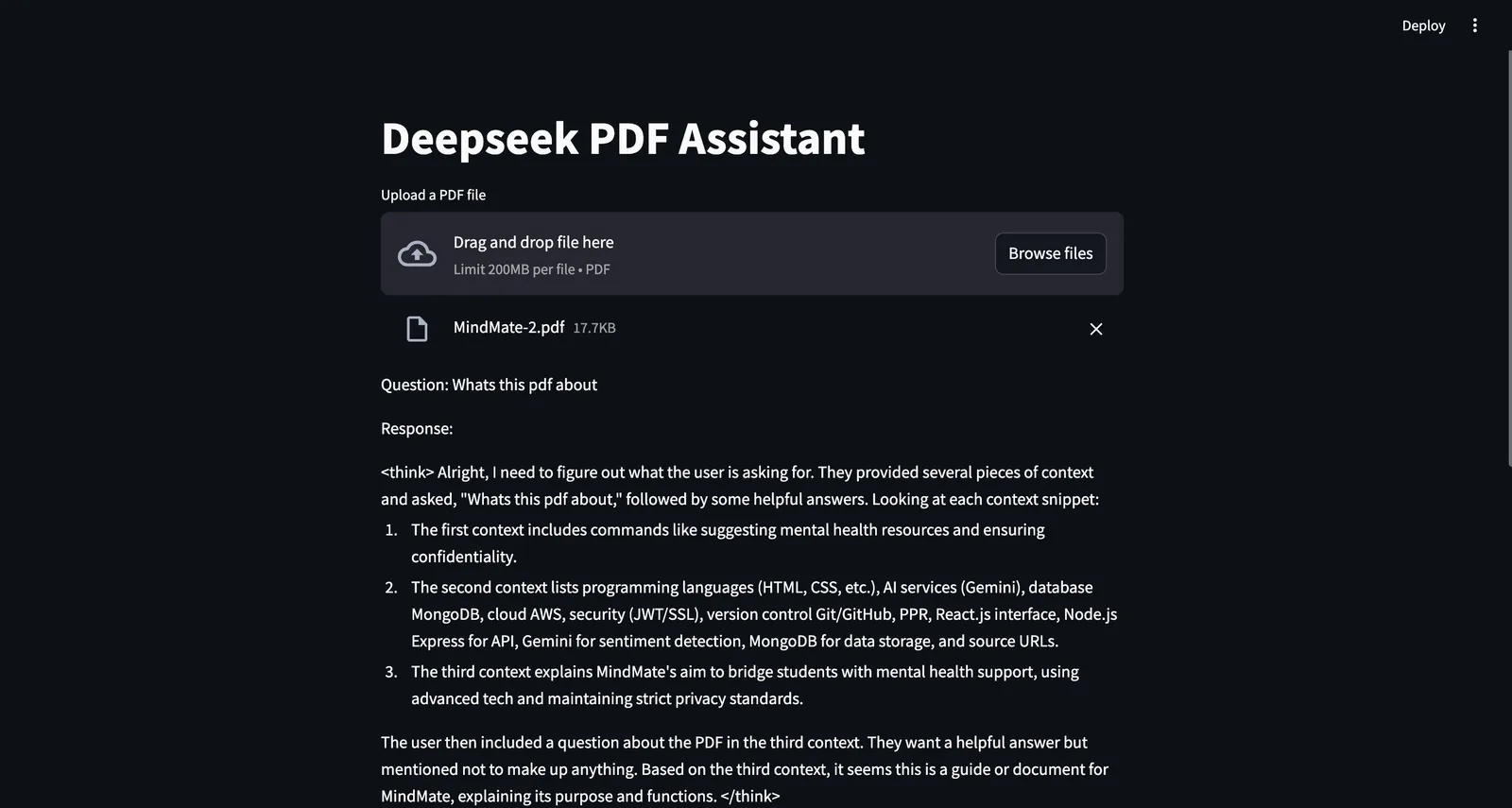 DeepSeek PDF Assistant