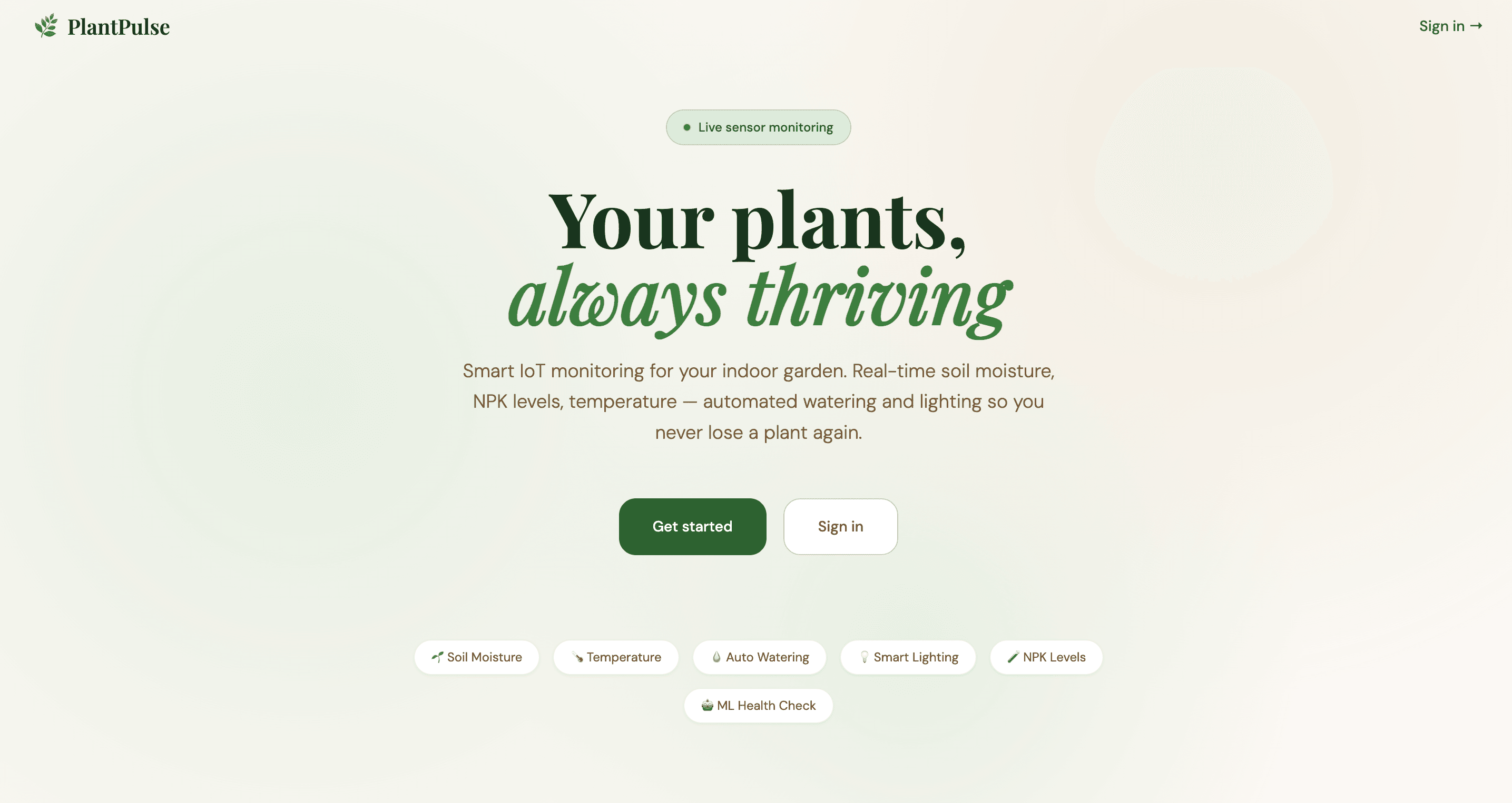 PlantPulse - Smart Indoor Garden Monitor